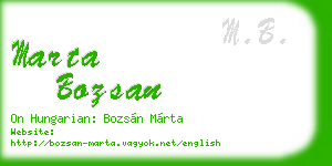 marta bozsan business card